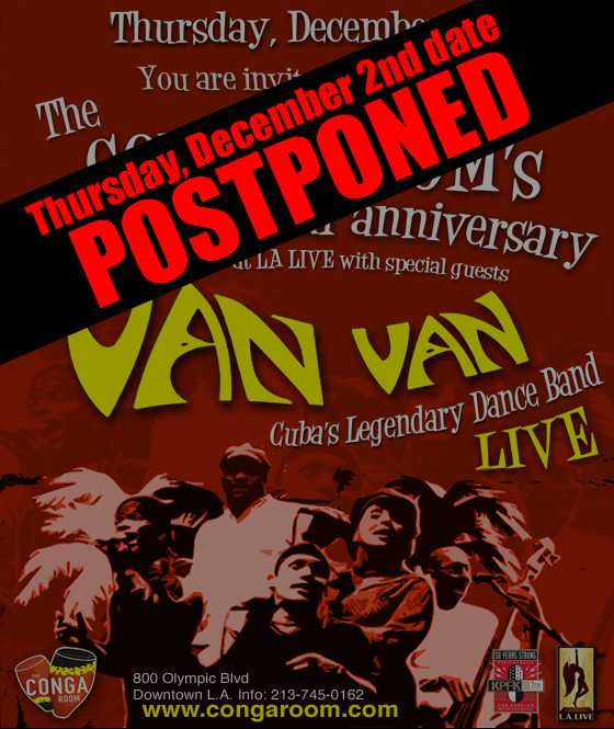 First US tour date for Los Van Van postponed