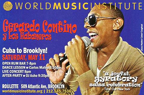 Ex-NG La Banda Singer GERARDO CONYINO plus special guests May 11 New York City