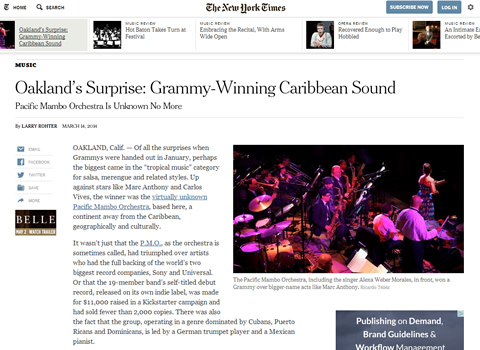 Oakland’s Surprise: Grammy-Winning Caribbean Sound -- Pacific Mambo Orchestra Is Unknown No More