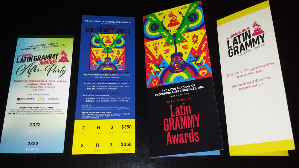 Latin Grammy® tickets, after-party and program materials