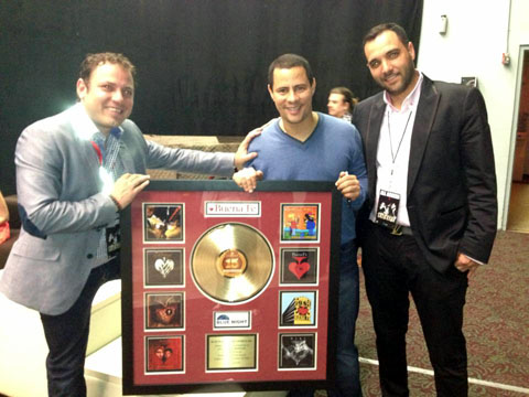 Blue Night Entertainment gave Buena Fe a commemorative plaque for their 15 years of contribution to Cuban music