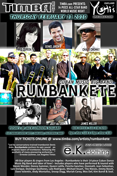 Feb11 - Yoshi's Oakland - Rumbankete- World Music Night